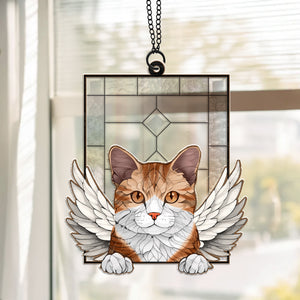 Cat Says Bye Bye - Memorial Gift For Pet Lovers - Personalized Window Hanging Suncatcher Ornament - CLP07 NA94