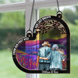 Couples From Our First Kiss Till Our Last Breath - Personalized Window Hanging Suncatcher Ornament- CL29 Avis