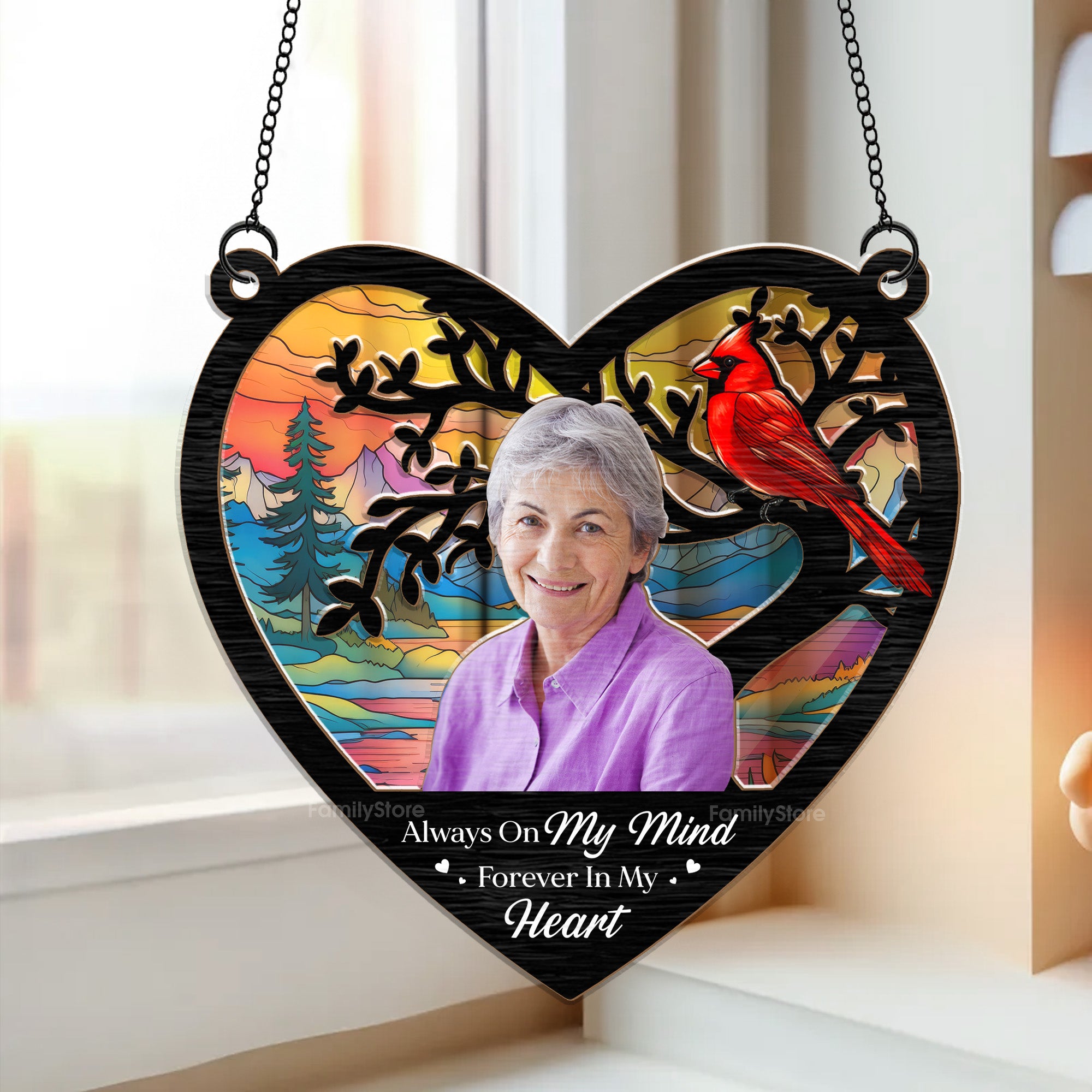 You Always On My Mind - Memorial Gift - Personalized Window Hanging Suncatcher Ornament NA94