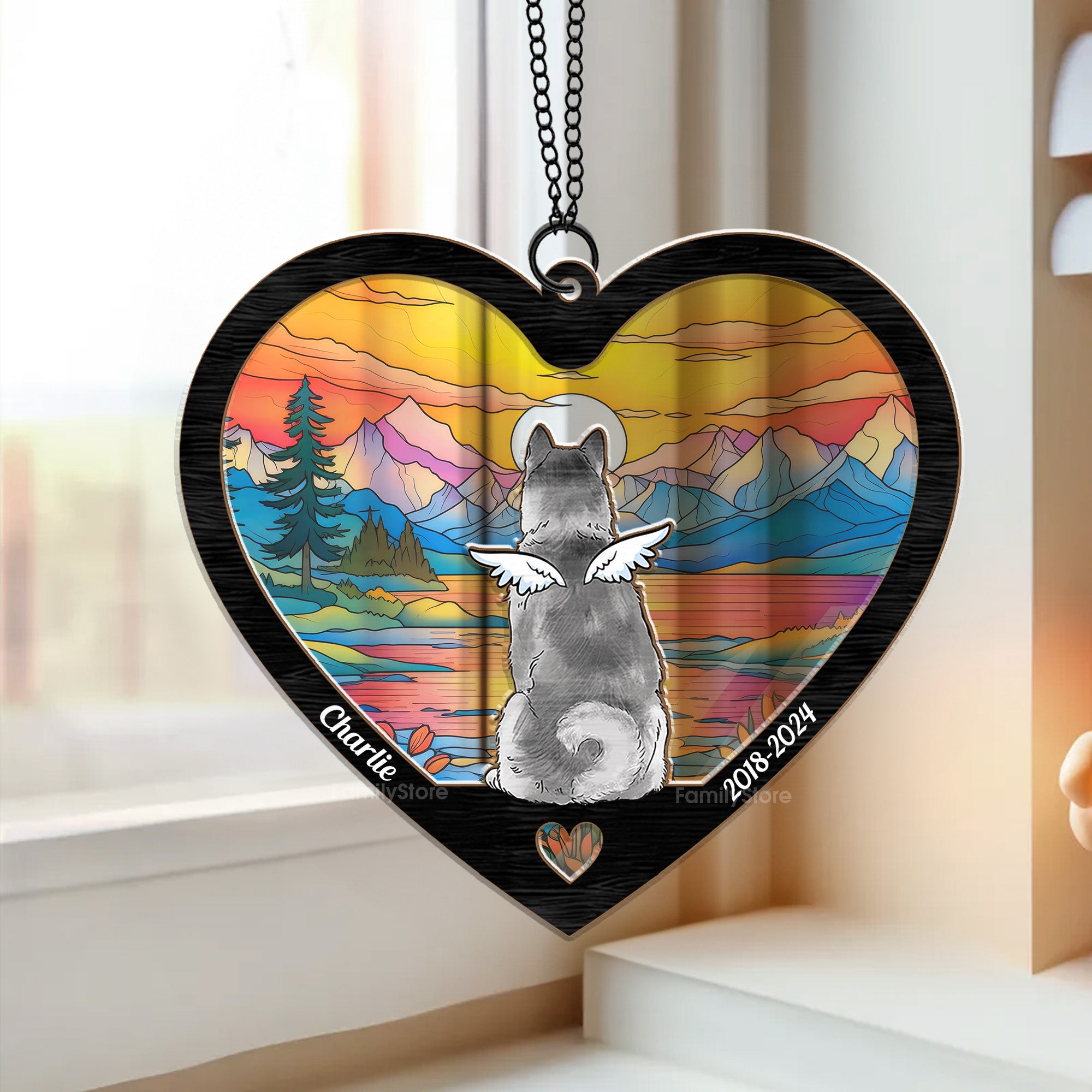 Always In My Heart, My Little Paw - Memorial Gift For Pet Lovers - Personalized Window Hanging Suncatcher Ornament - CLP06 NA94