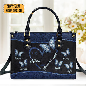 Blessed To Be Called Grandma - Unique Personalized Leather Handbag - AT4080959