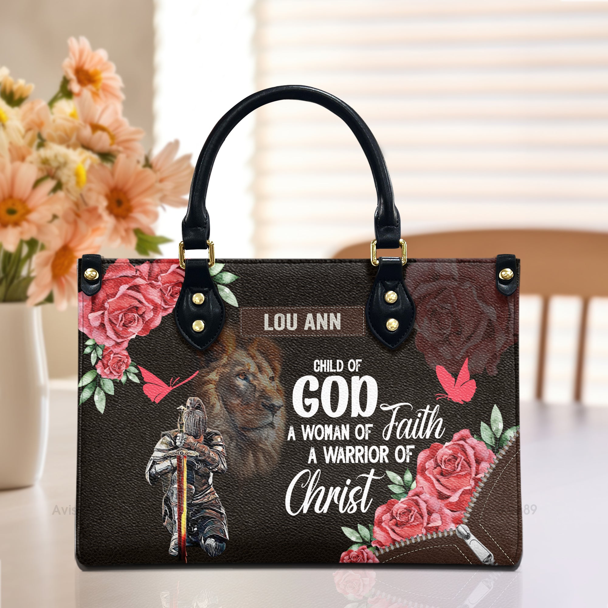 A Child Of God Woman Of Faith - Thoughtful Gift For Christians - Personalized Leather Handbag With Handle - AT4080604