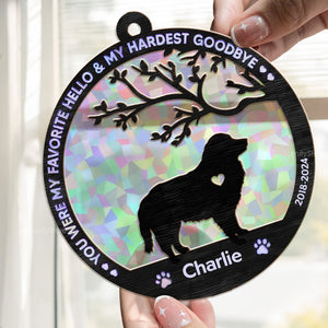 Dogs And Angels Are Not Very Far Apart - Memorial Personalized Window Hanging Suncatcher - Sympathy Gift For Pet Owners, Pet Lovers - CLP05 NA94