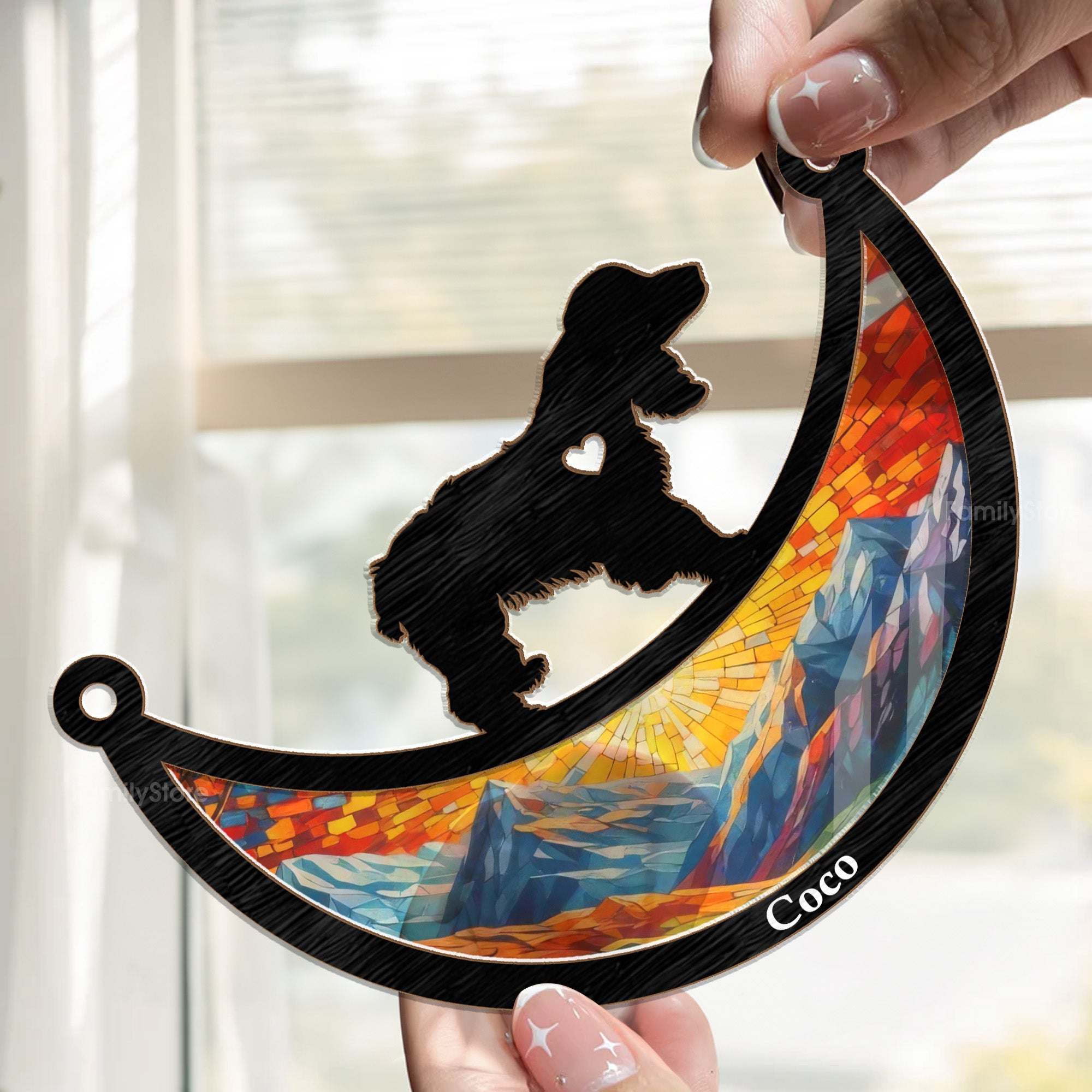 Love Is Greater Than Loss - Memorial Gift For Pet Lovers - Personalized Window Hanging Suncatcher Ornament - CLP05 NA94