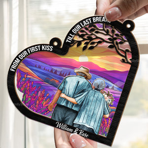 Couples From Our First Kiss Till Our Last Breath - Personalized Window Hanging Suncatcher Ornament- CL29 Avis