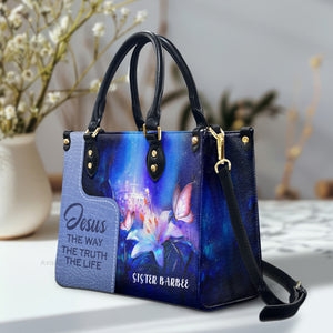 Jesus The Way The Truth The Life - Scripture Gifts For Women Of God - Personalized Leather Handbag With Handle - AT4080607