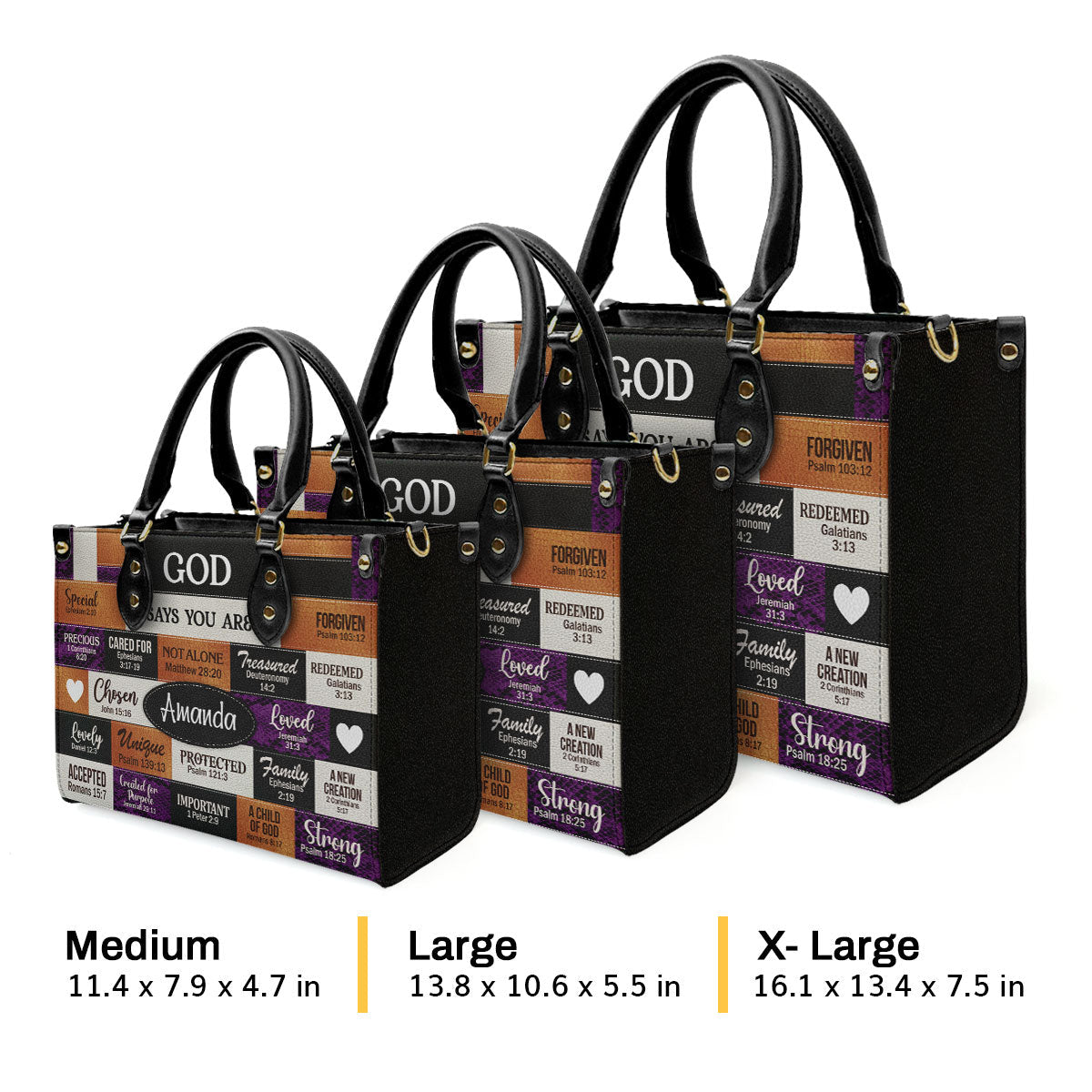 God Says I Am - Personalized Leather Handbag With Handle - AT4080903