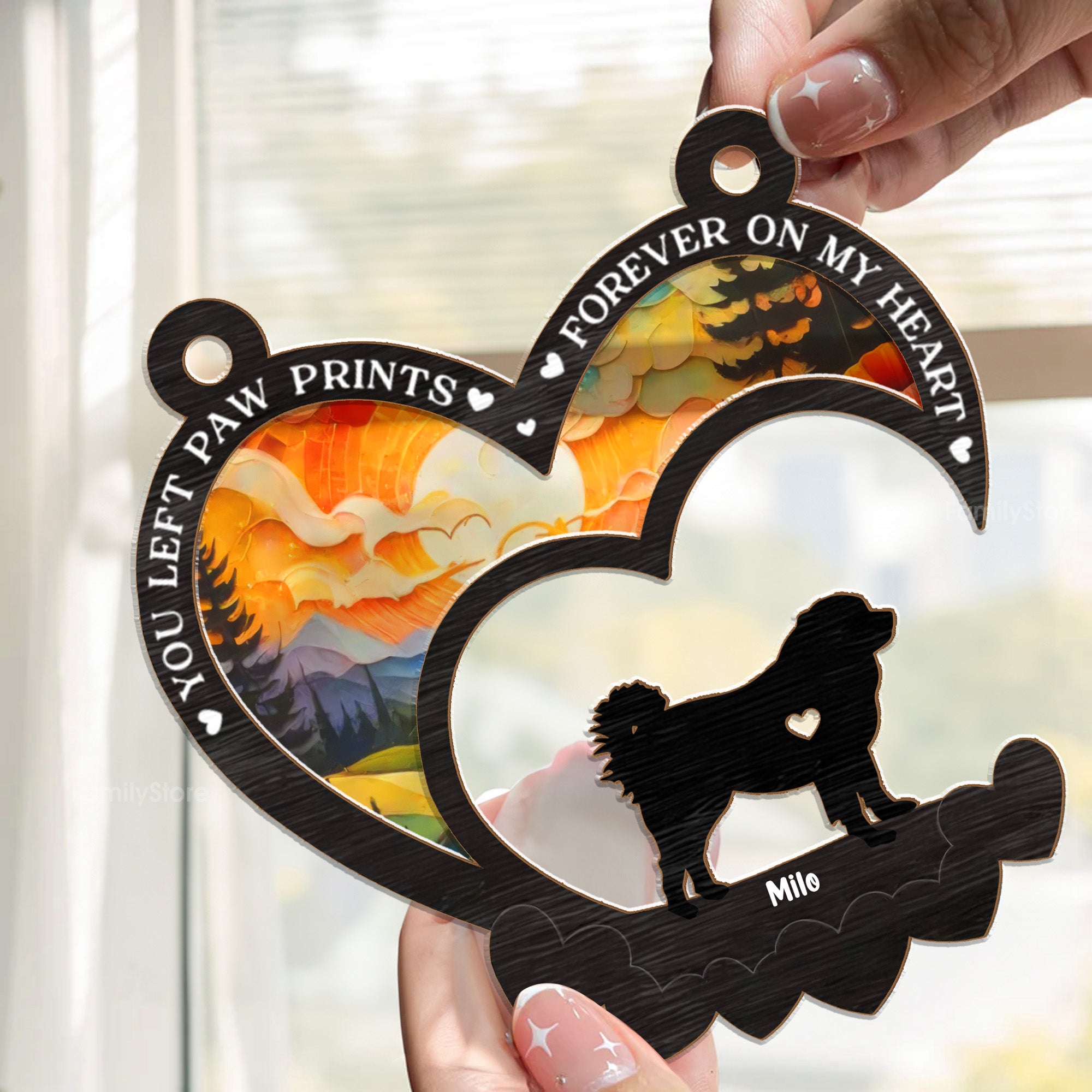 Cherished Memories Never Fade - Memorial Gift For Pet Lovers - Personalized Window Hanging Suncatcher Ornament - CLP05 NA94