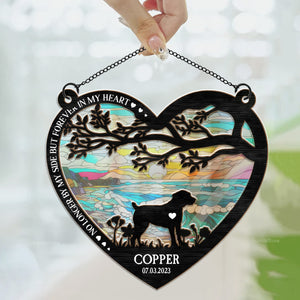 You Left Paw Prints On My Heart - Memorial Gift For Pet Lovers - Personalized Window Hanging Suncatcher Ornament - CLP05 NA94