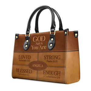 God Says I Am - Unique Personalized Leather Handbag - AT4080905