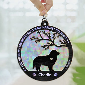 Dogs And Angels Are Not Very Far Apart - Memorial Personalized Window Hanging Suncatcher - Sympathy Gift For Pet Owners, Pet Lovers - CLP05 NA94