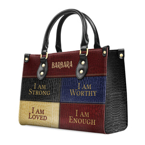 I Am Loved - Thoughtful Gift For Christians - Personalized Leather Handbag With Handle - AT4080911