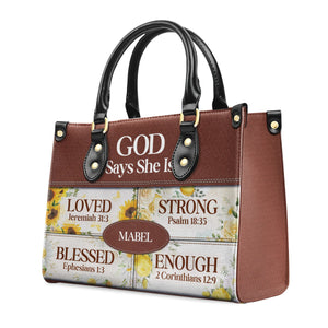 God Says She Is - Unique Personalized Leather Handbag - AT4080906