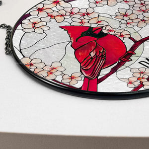 Cardinals Appear When Angels Are Near - Memorial Gift - Personalized Stained Glass Window Hanging Suncatcher NA94