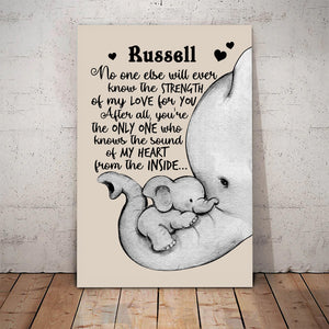 Avis89 Personalized Custom Name No One Else Will Ever Know The Strength Elephant Canvas