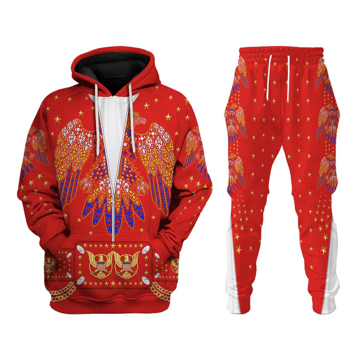 Elvis EAGLE Red Costume - Hoodie Sweatshirt T-Shirt Sweatpants ELHS29