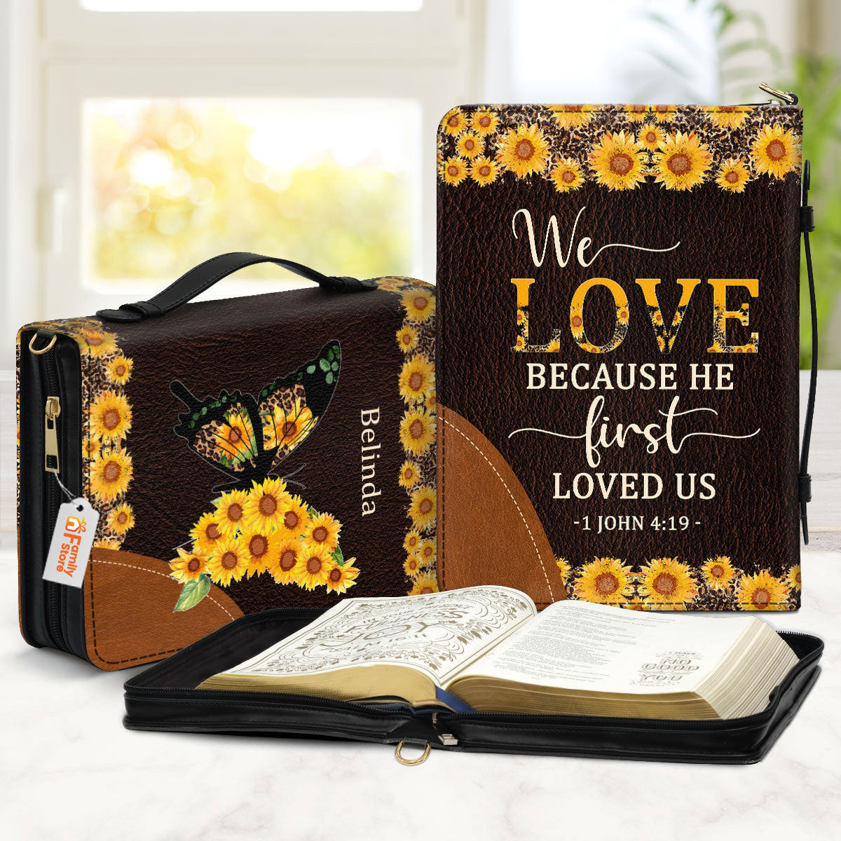 We Love Because He First Loved Us - Personalized Bible Covers - AT4081462