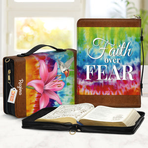 Faith Over Fear Lily Flower - Thoughtful Gift For Christians - Personalized Bible Covers - AT4080741