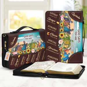 God Says You Are Lovely - Beautiful Personalized Turtle Bible Covers - AT4080804