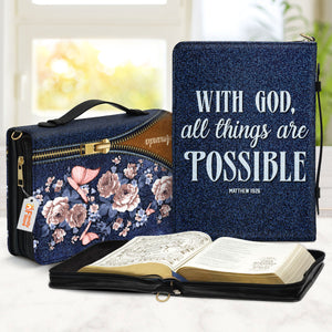 Matthew 1926 With God All Things Are Possible - Thoughtful Gift For Christians - Personalized Bible Covers - AT4082418