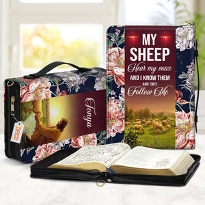 Jesus And Lamb John 1027 My Sheep Hear My Voice - Awesome Personalized Bible Covers - AT4082441