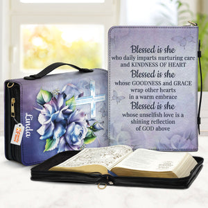 Blessed Is She Who Daily Imparts Nurturing Care And Kindness Of Heart - Personalized Bible Covers - AT4080729