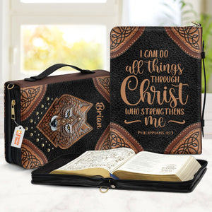 Wolf I Can D All Things Through Christ - Awesome Personalized Bible Covers - AT4082451