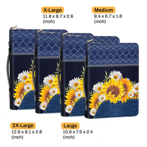 Sunflower Faith Over Fear - Awesome Personalized Bible Covers - AT4082426