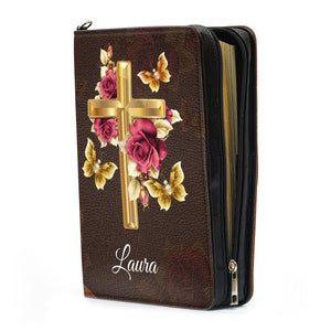 The Lord Will Fight For Me Floral Cross - Personalized Bible Covers - AT4081438