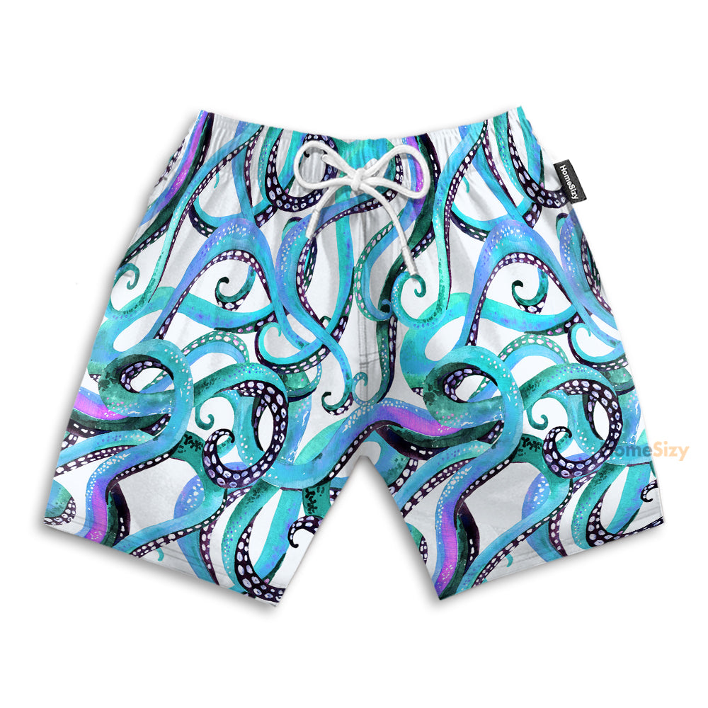 Octopus Tentacles Blue - Beach Shorts