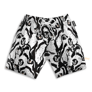 Black And White Penguin - Beach Shorts