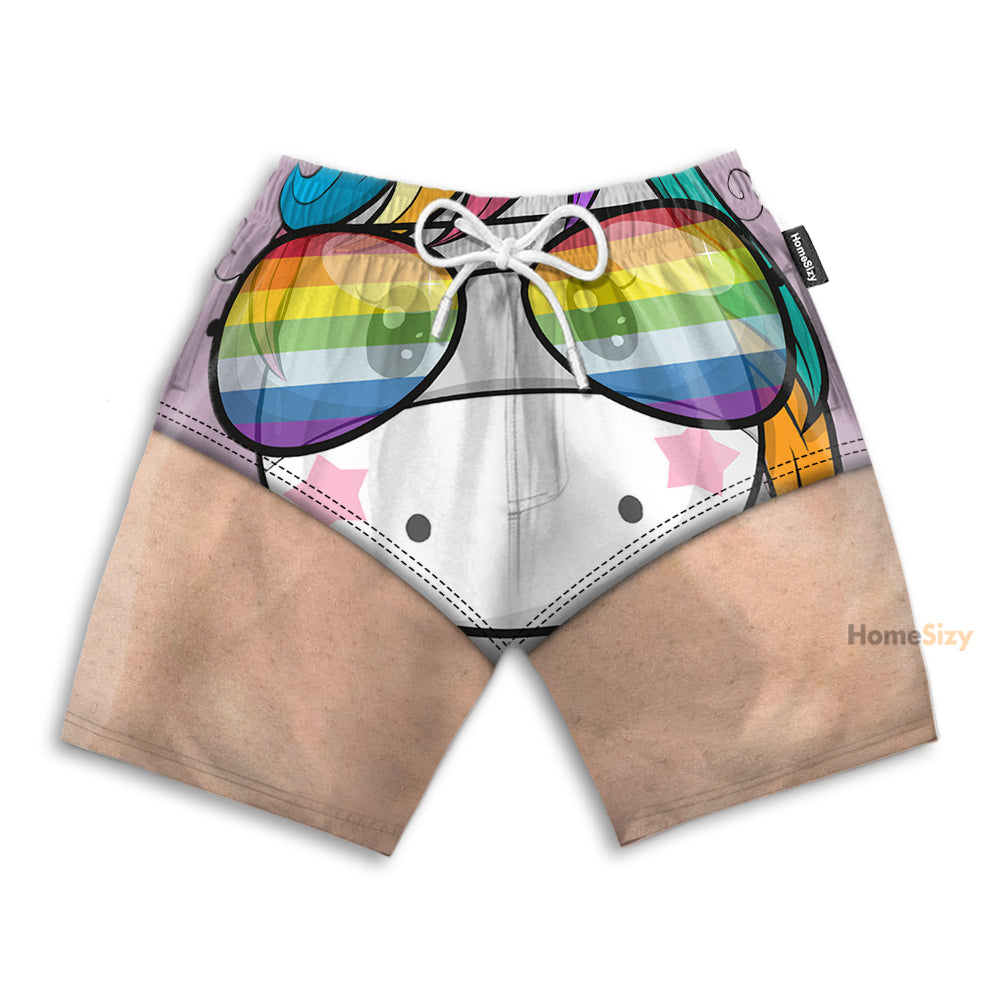 Rainbow Unicorn Swimming Trunks Cosplay Costume - Beach Shorts