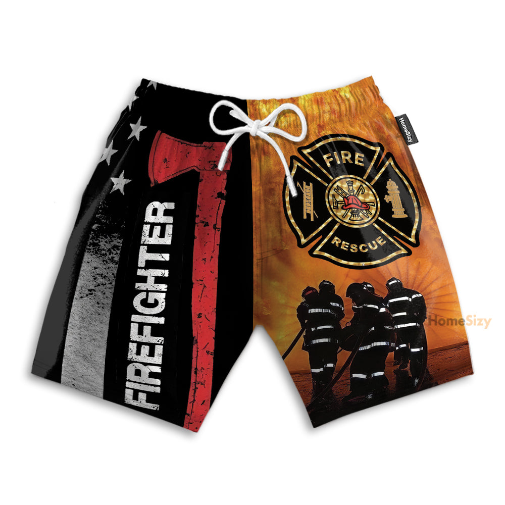 American Firefighter Fire Rescue - Beach Shorts