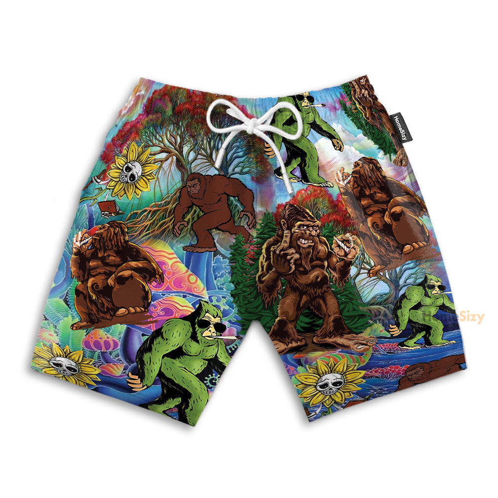 Mystery Bigfoot Tropical - Beach Shorts