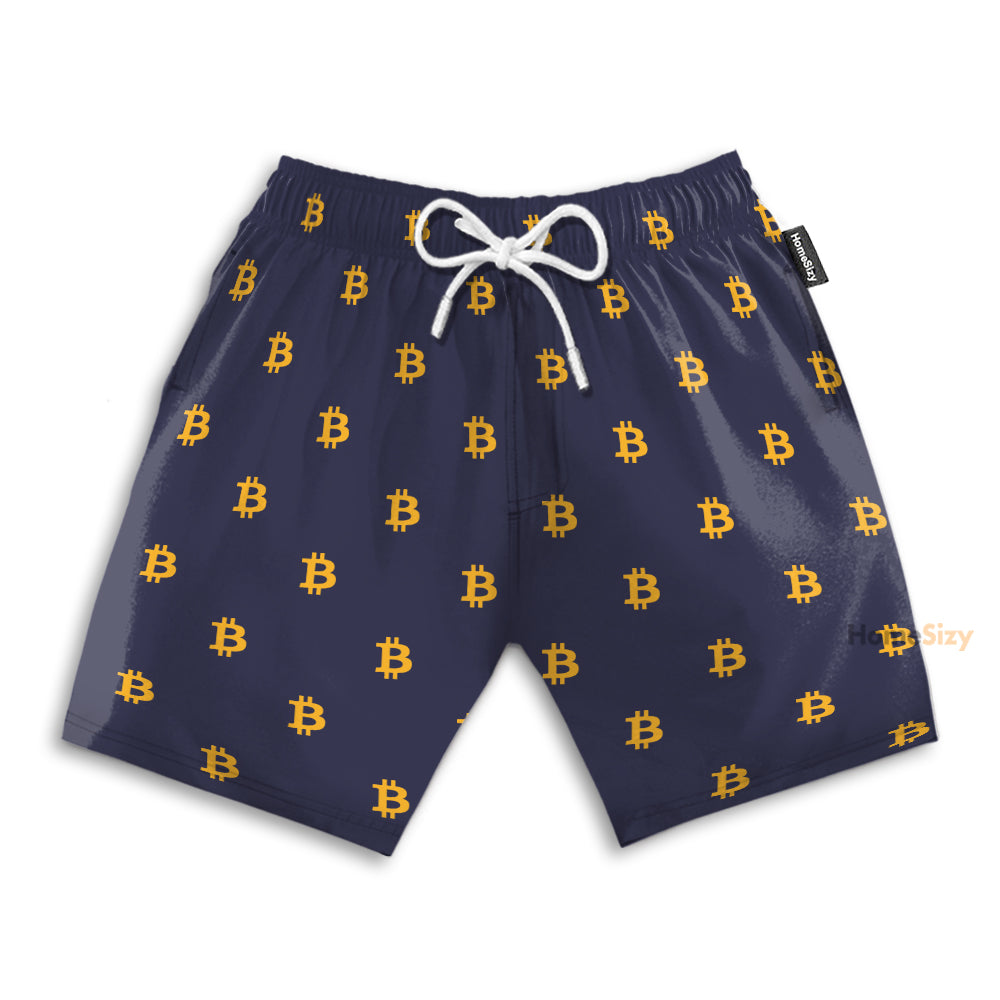 Bitcoin Seamless Pattern - Beach Shorts