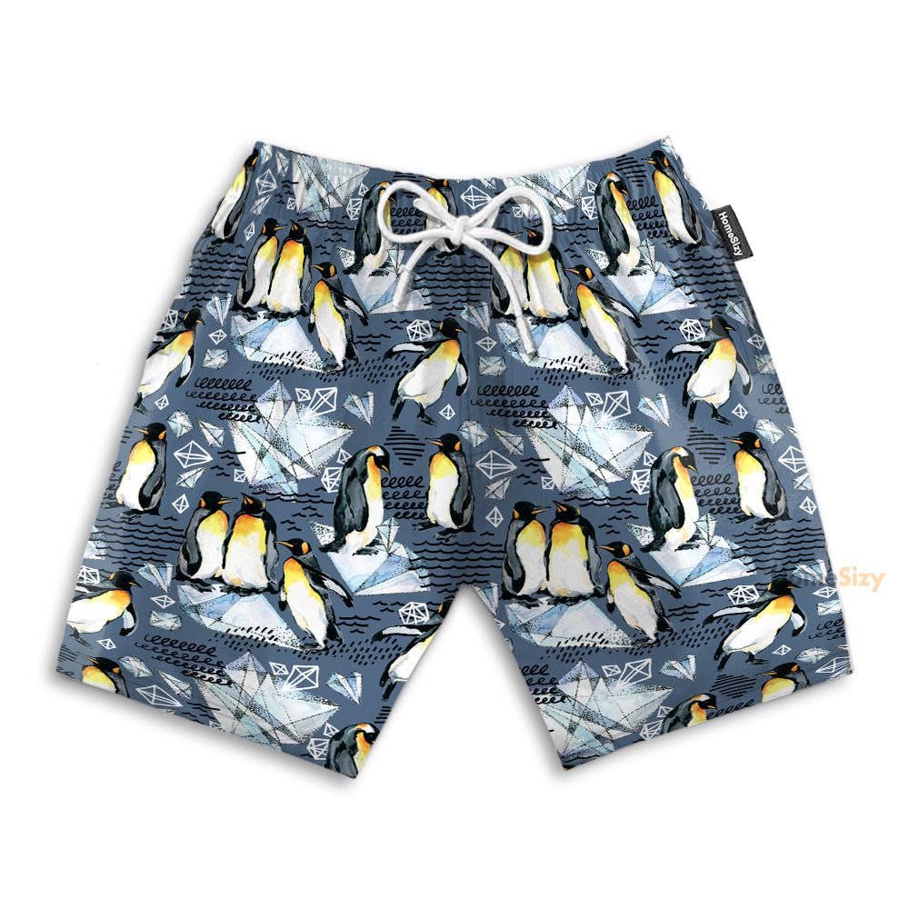 Watercolor Emperor Penguin - Beach Shorts