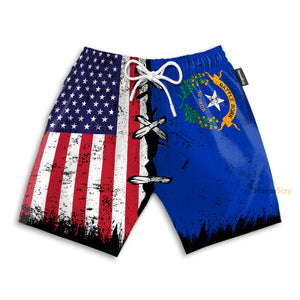 Nevada x American Flag - Beach Shorts