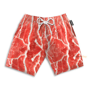 Funny Pork Meat Cosplay Costume - Beach Shorts