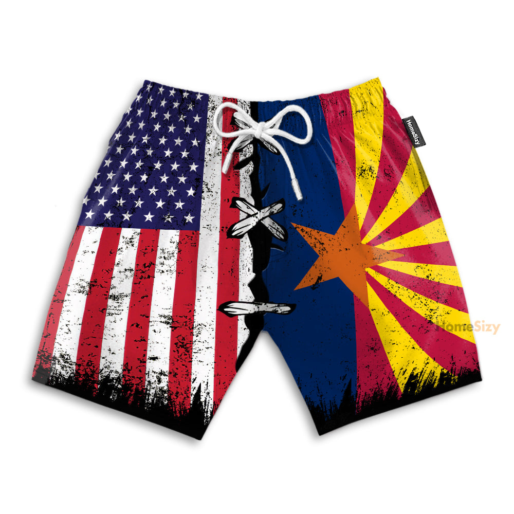 Arizona x American Flag - Beach Shorts