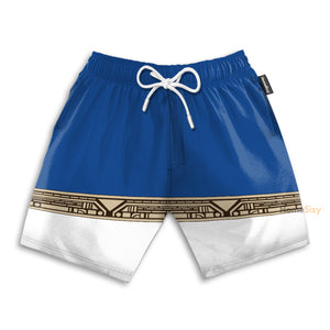 Power Ranger Movie Zeo Blue Cosplay Costume - Beach Shorts