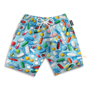 Pills Pattern Nurse Funny - Beach Shorts