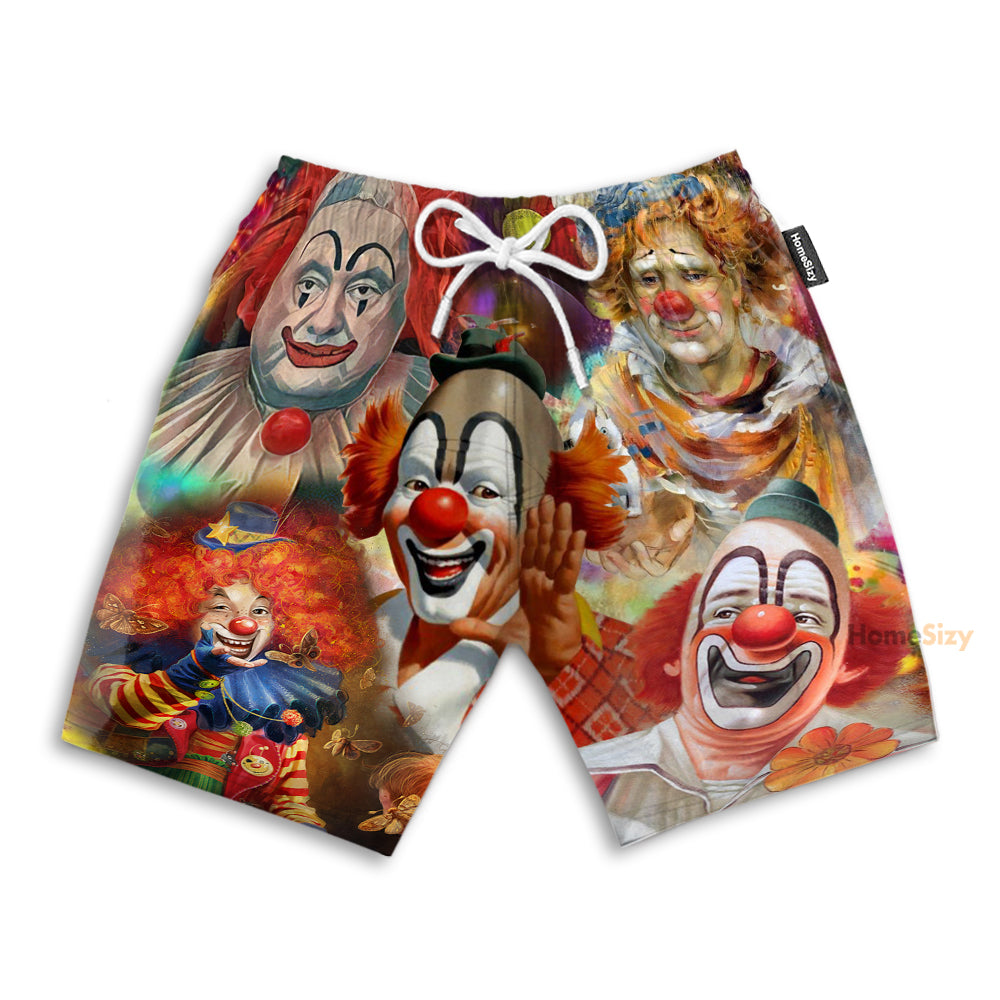 Funny Clowns In The Circus - Beach Shorts