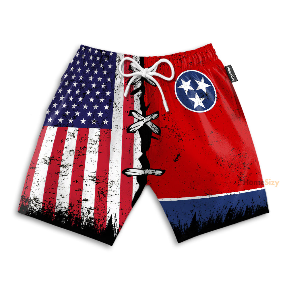 Tennessee x American Flag - Beach Shorts