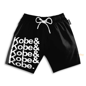 Kobe Bryant B&W Cosplay Costume - Beach Shorts