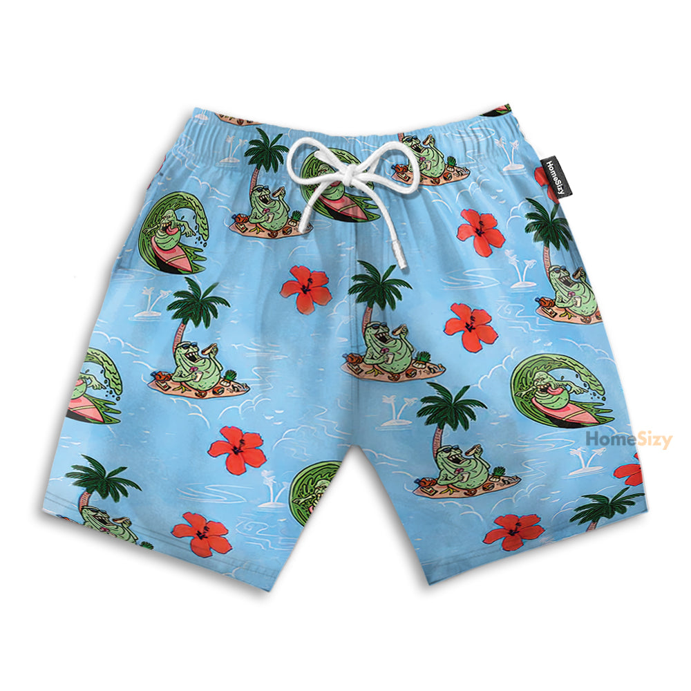 Ghostbusters Slimer On The Beach - Beach Shorts