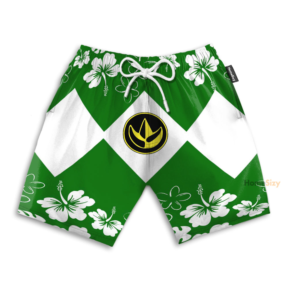 Mighty Morphin Power Ranger Green Cosplay Costume - Beach Shorts