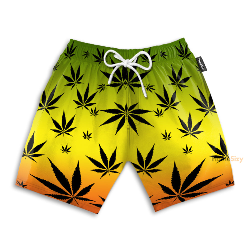 Weed Leaf Cannabis - Beach Shorts