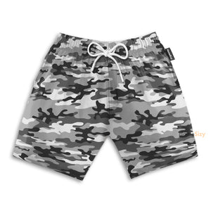 Grey Camouflage Pattern - Beach Shorts