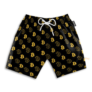 Seamless Bitcoin Pattern - Beach Shorts