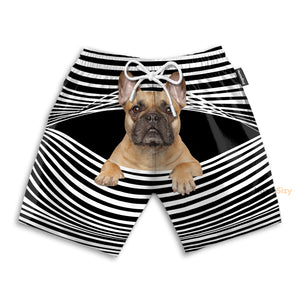 French Bulldog Stripes - Beach Shorts